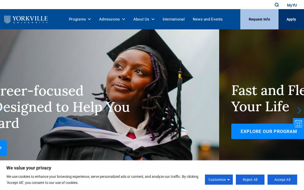 Yorkville University website preview
