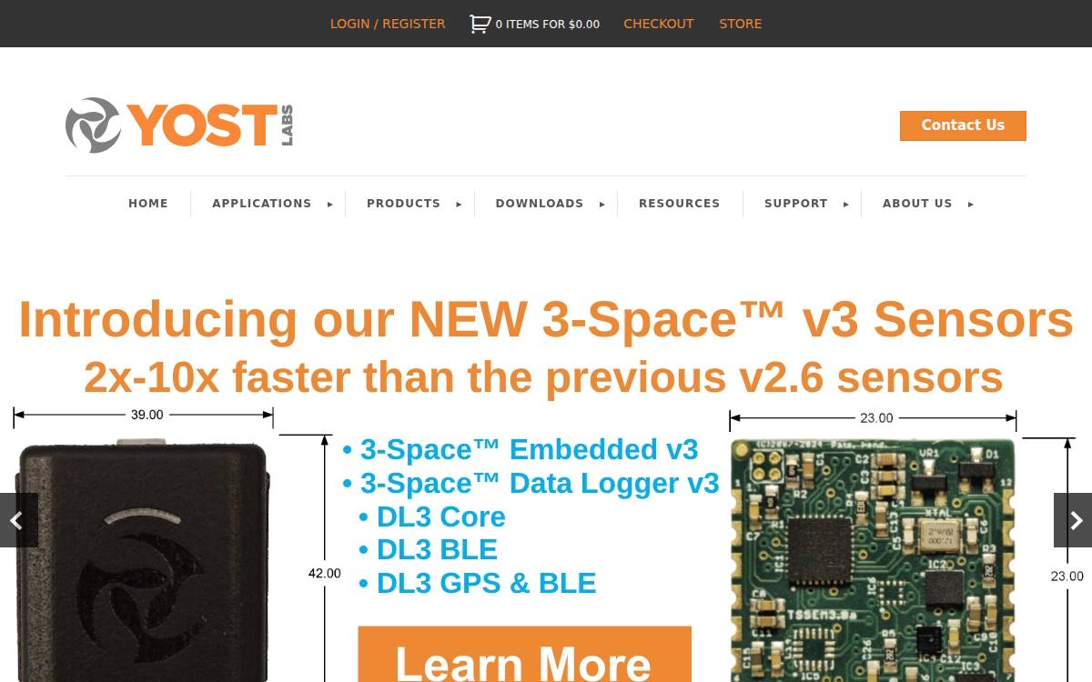Yost Labs website preview