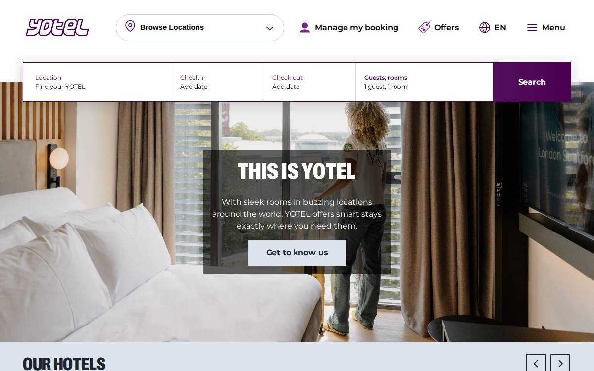 Yotel website preview