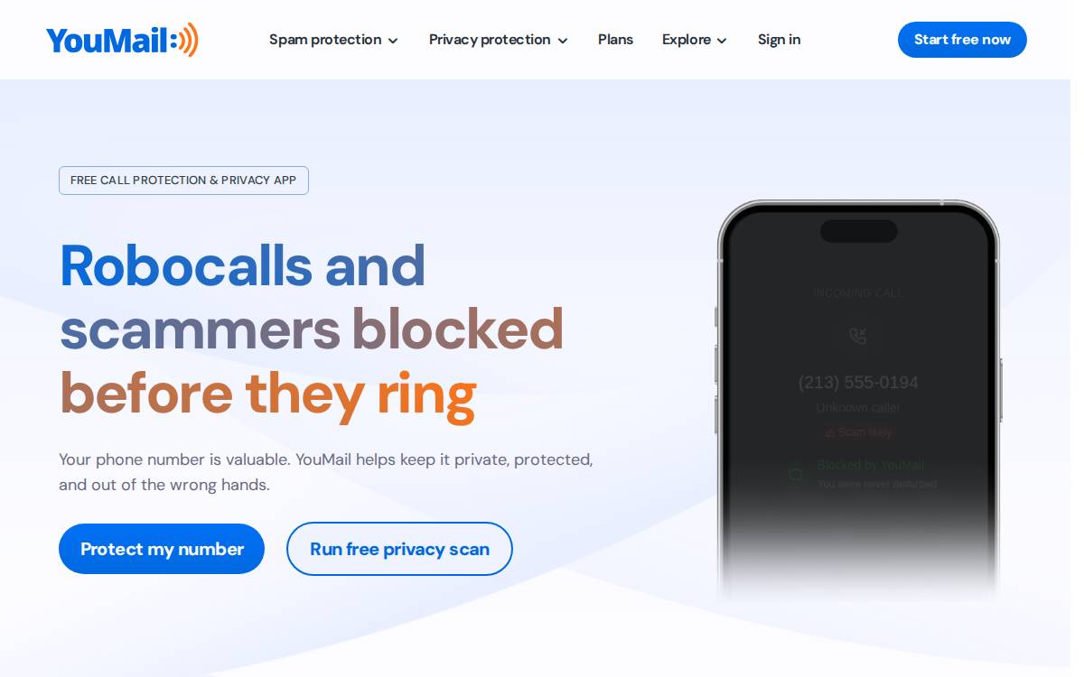 YouMail website preview
