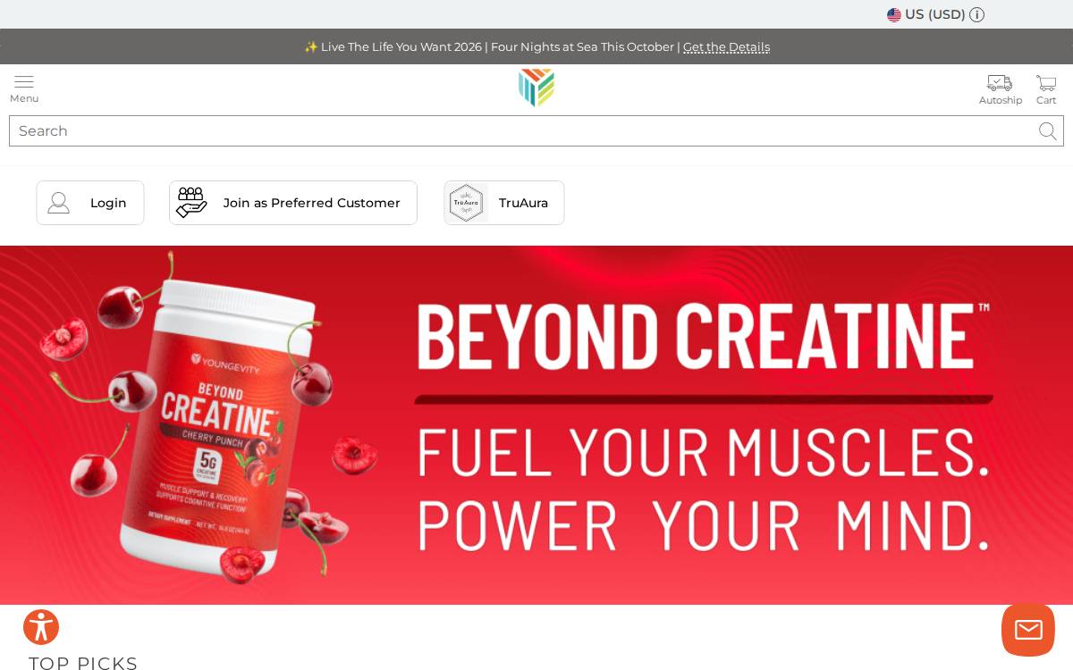 Youngevity International website preview