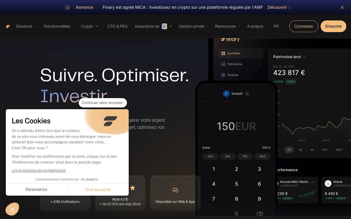 Finary.com website preview