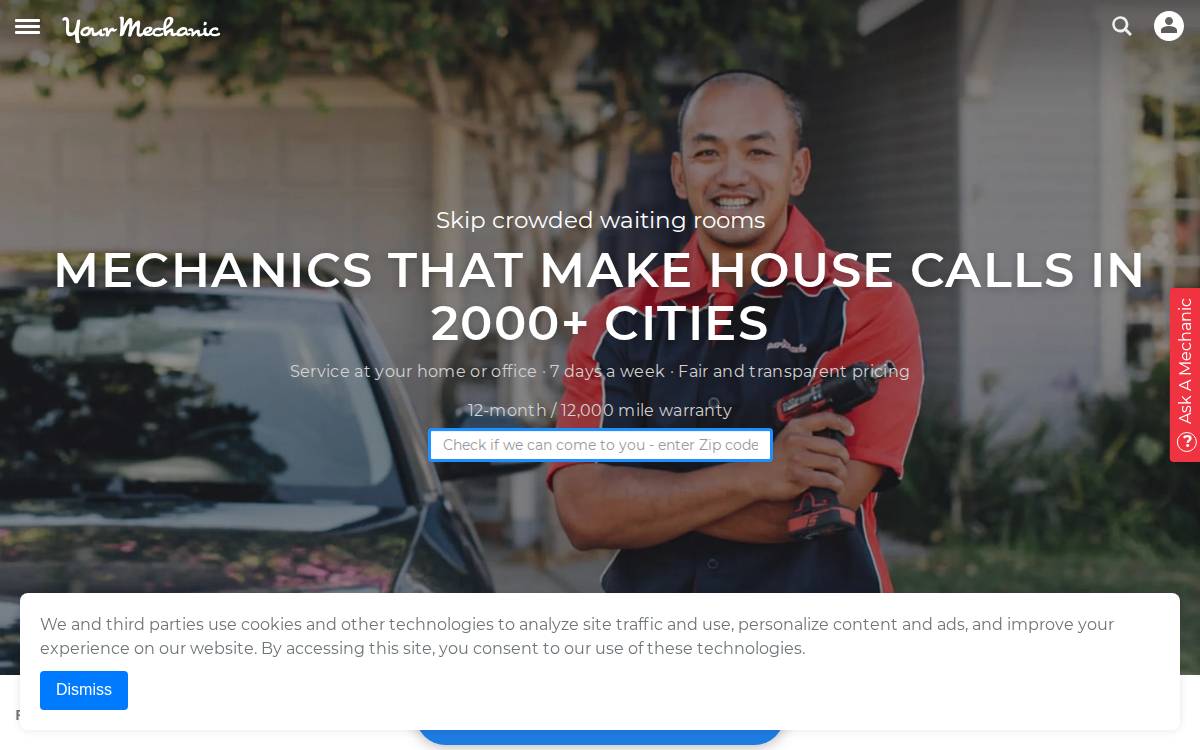 YourMechanic website preview