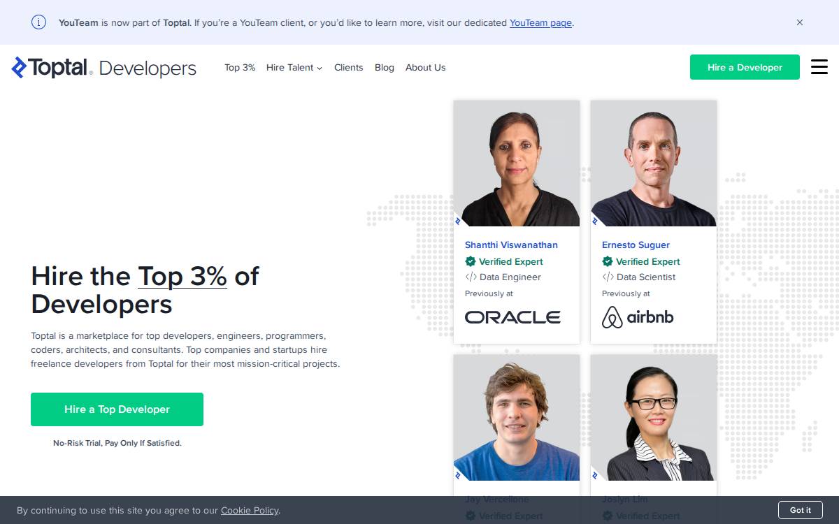 YouTeam website preview