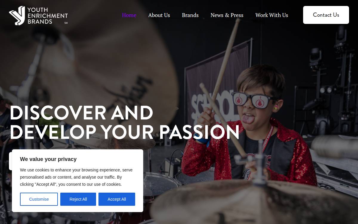Youth Enrichment Brands website preview
