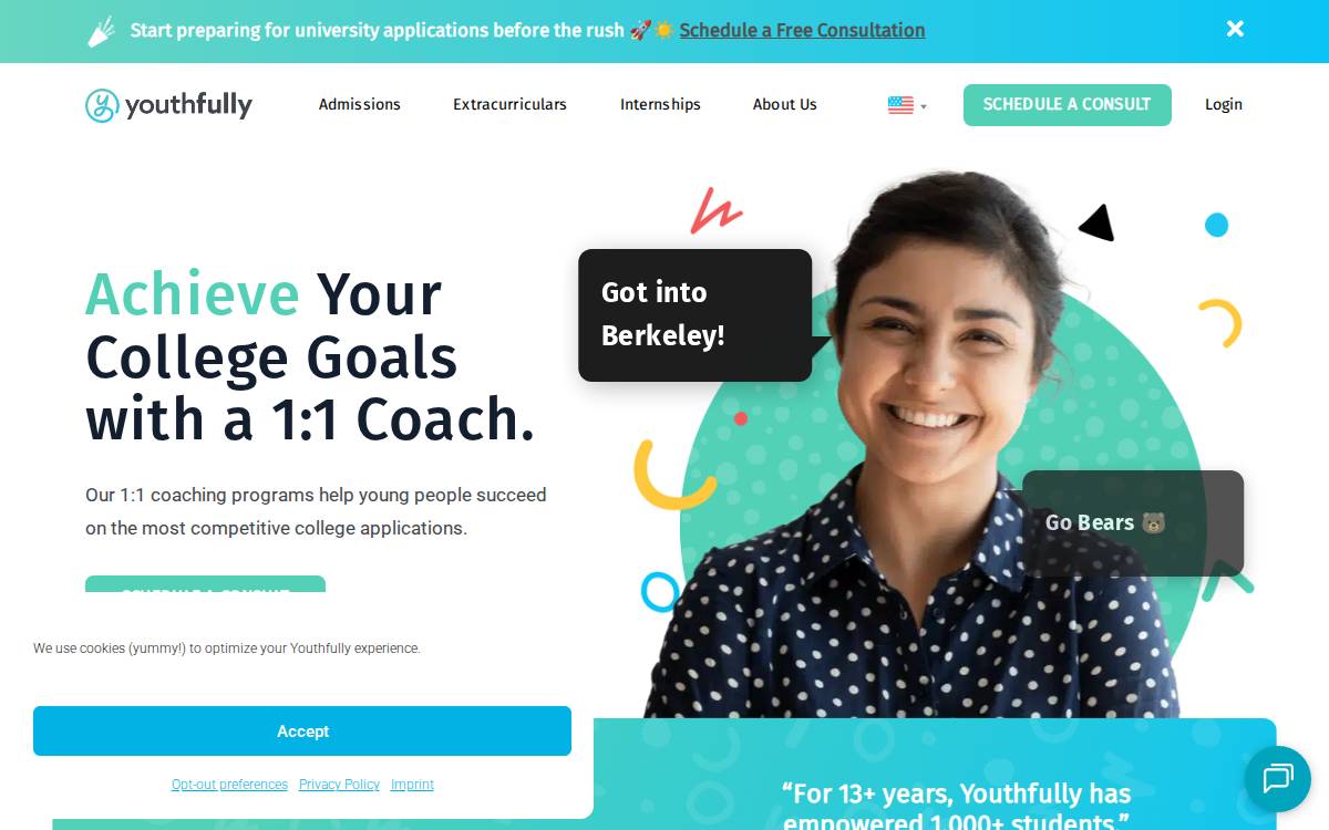 Youthfully website preview