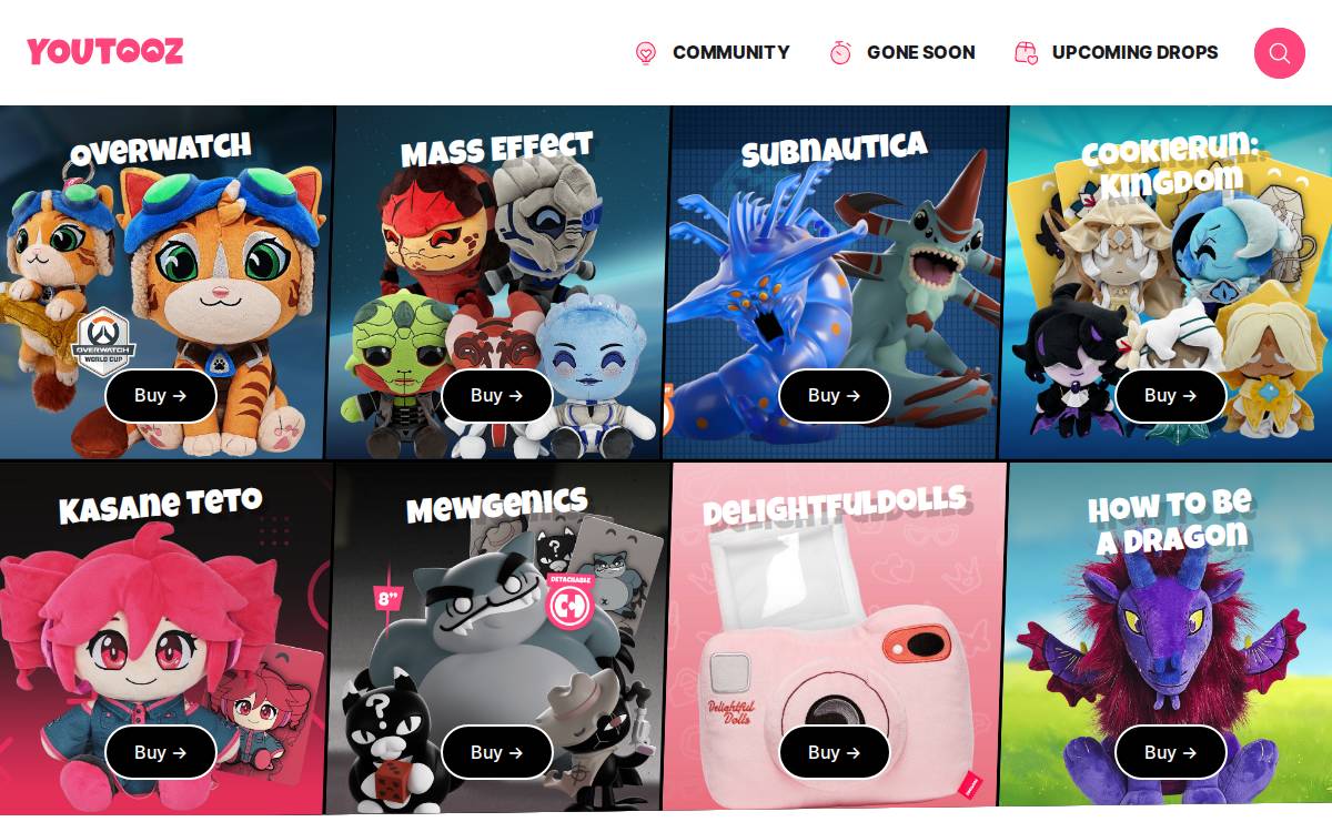 Youtooz Collectibles website preview