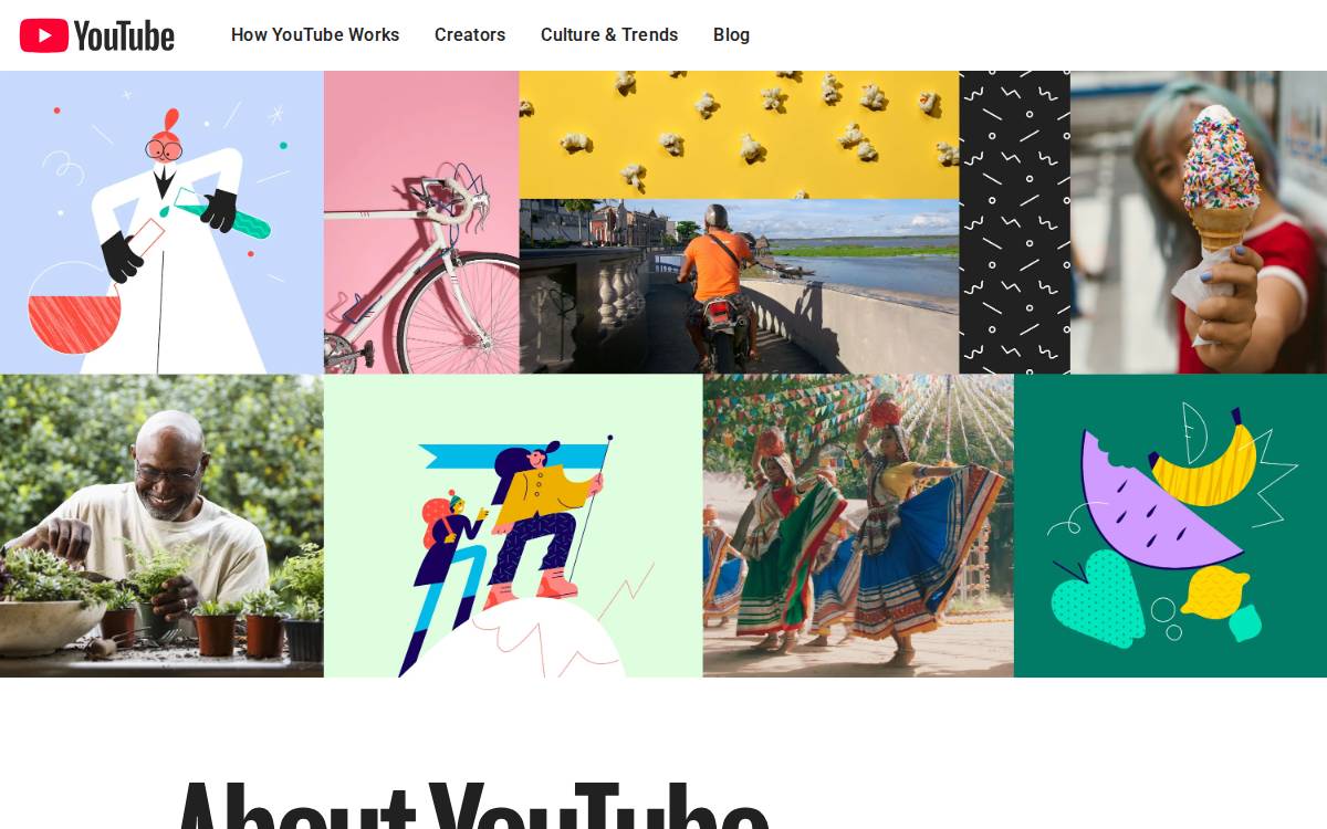 YouTube website preview