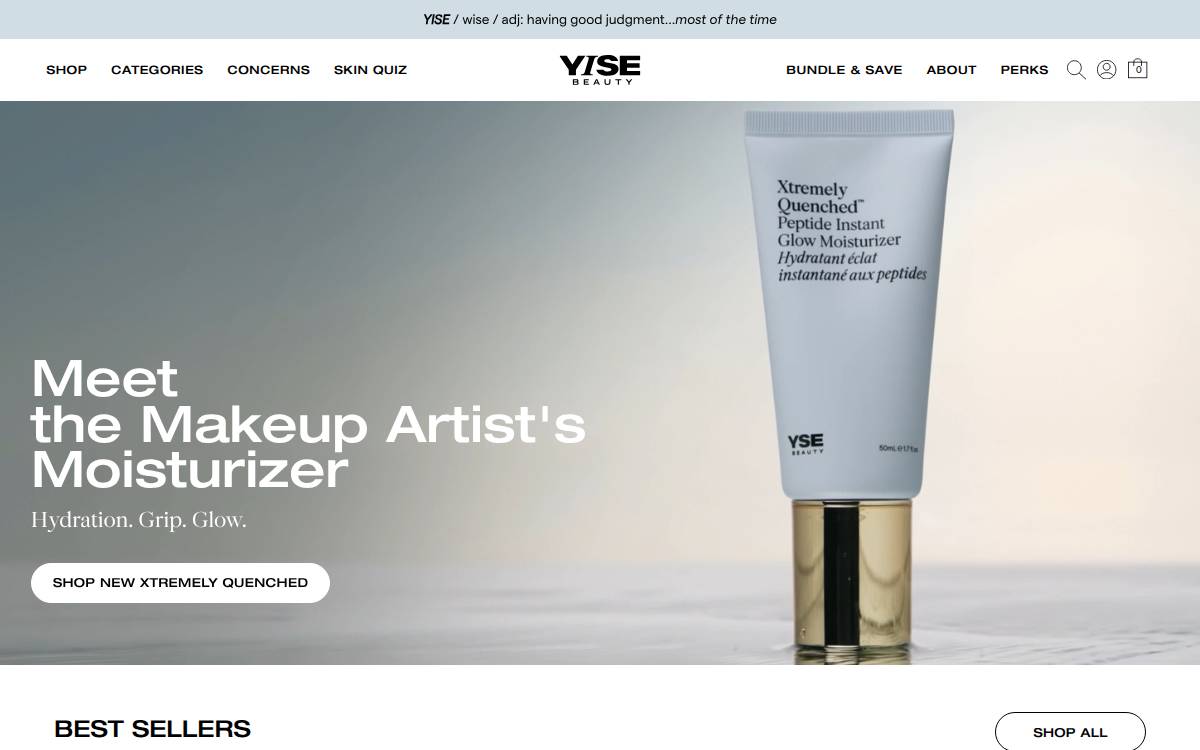 YSE Beauty website preview