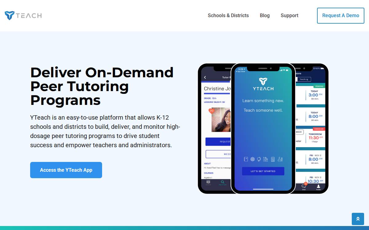 YTeach website preview