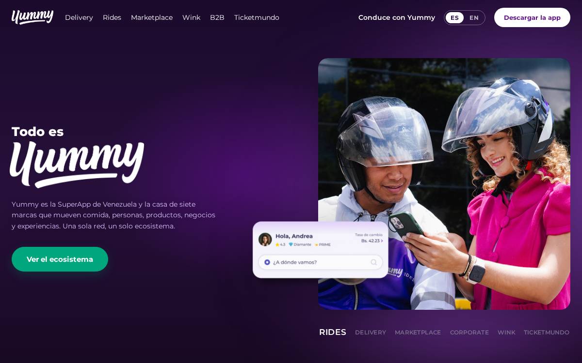 Yummy website preview