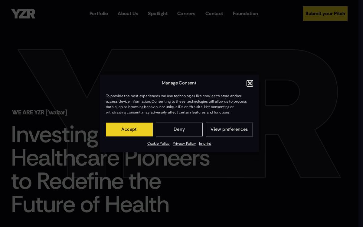YZR Capital website preview