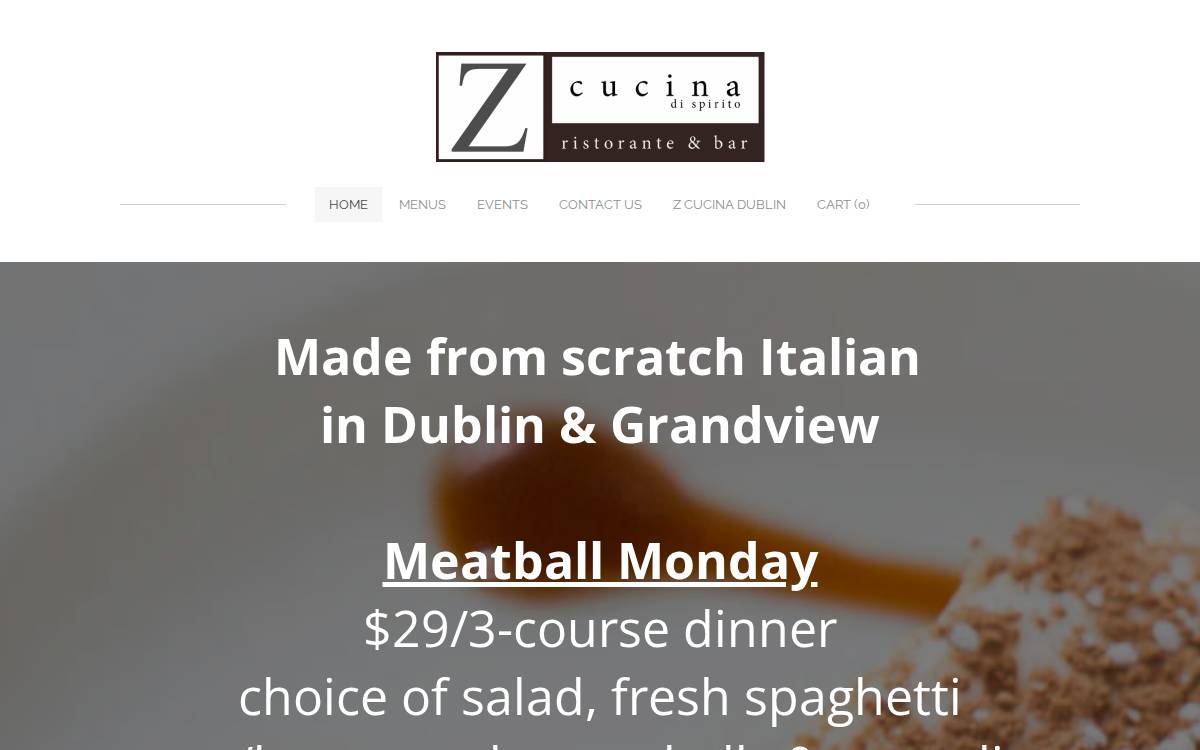 Z Cucina Dublin website preview