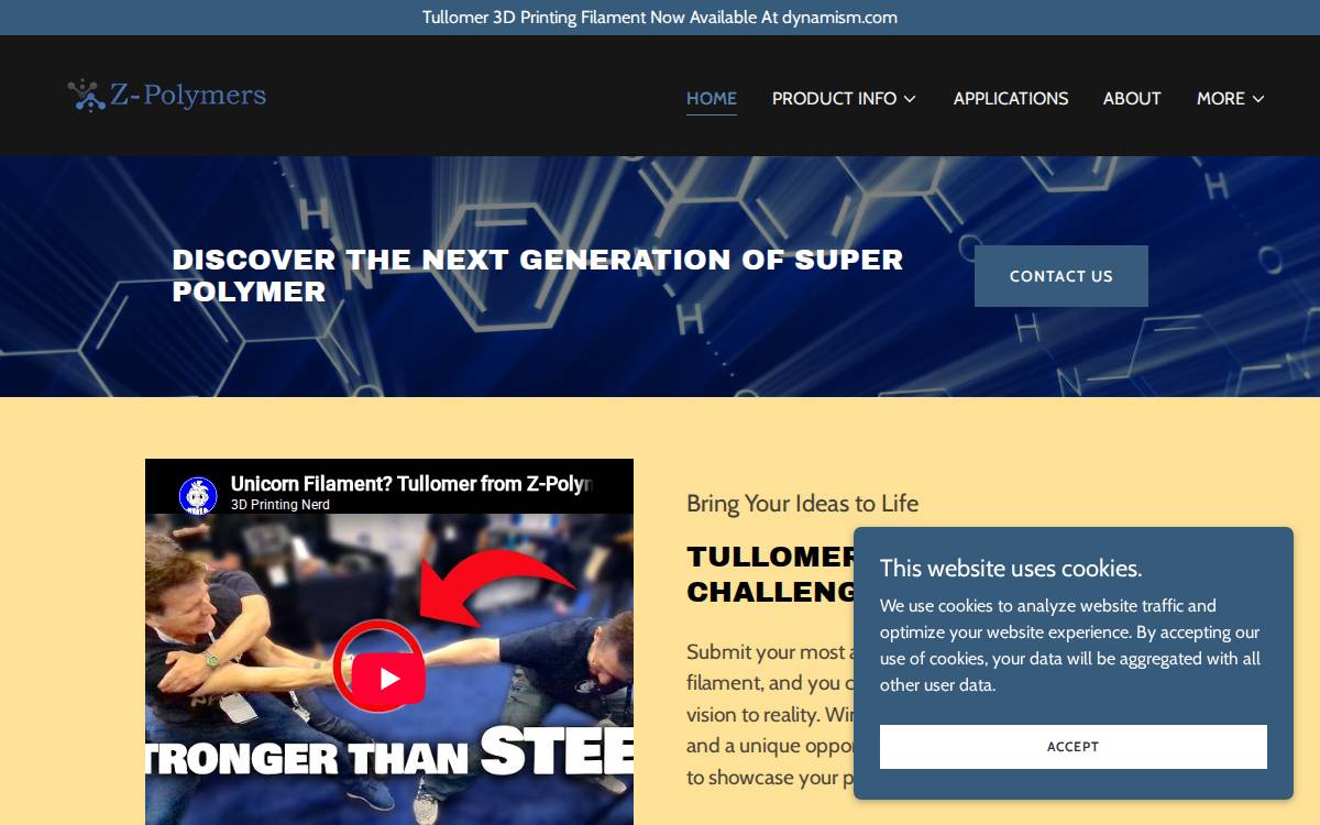Z Polymers website preview