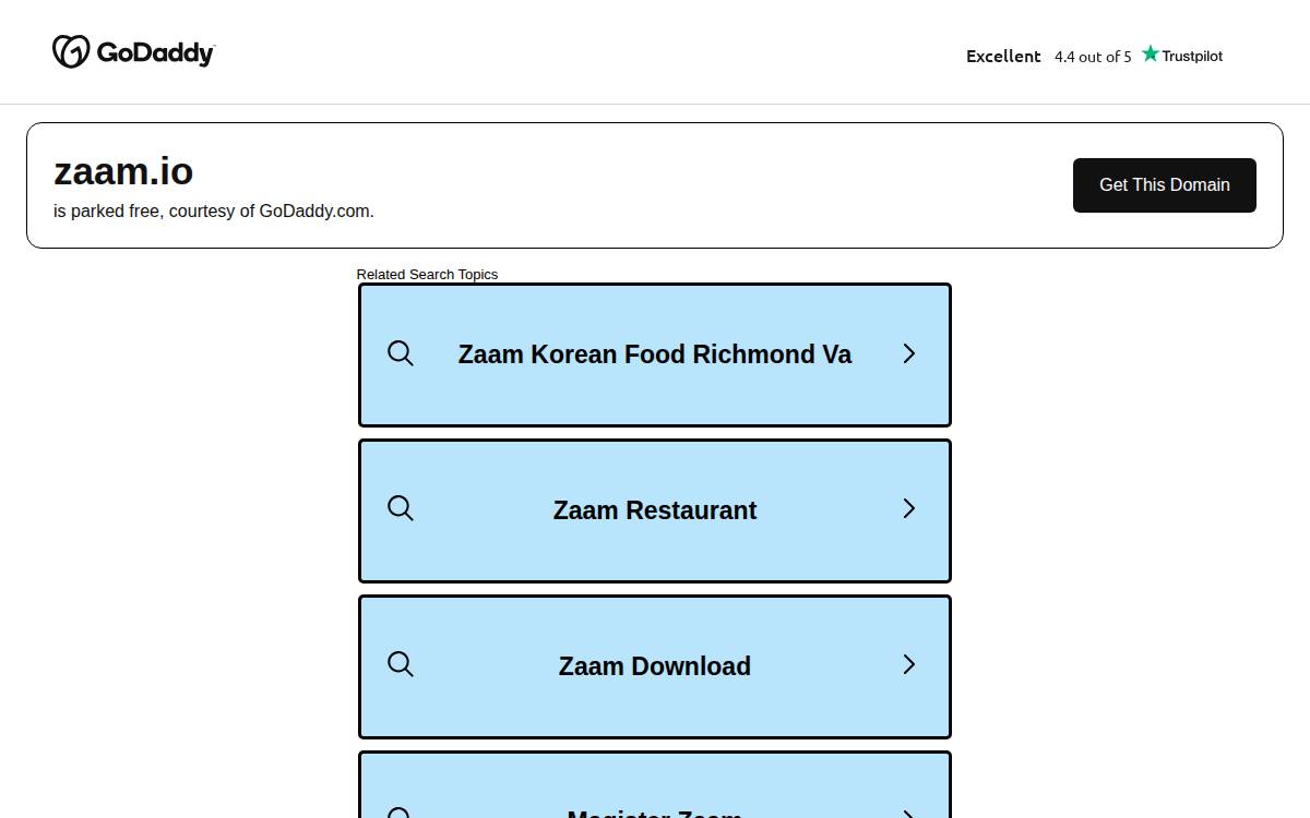 Zaam website preview