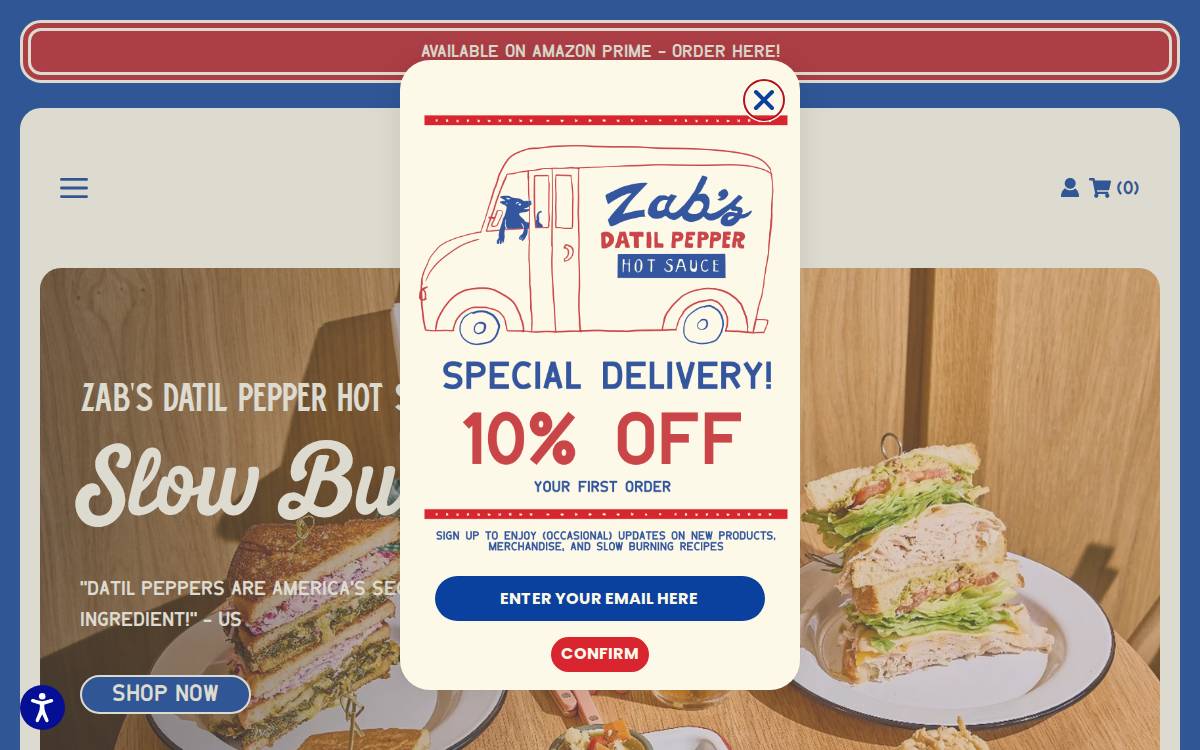 Zab's Sauce website preview