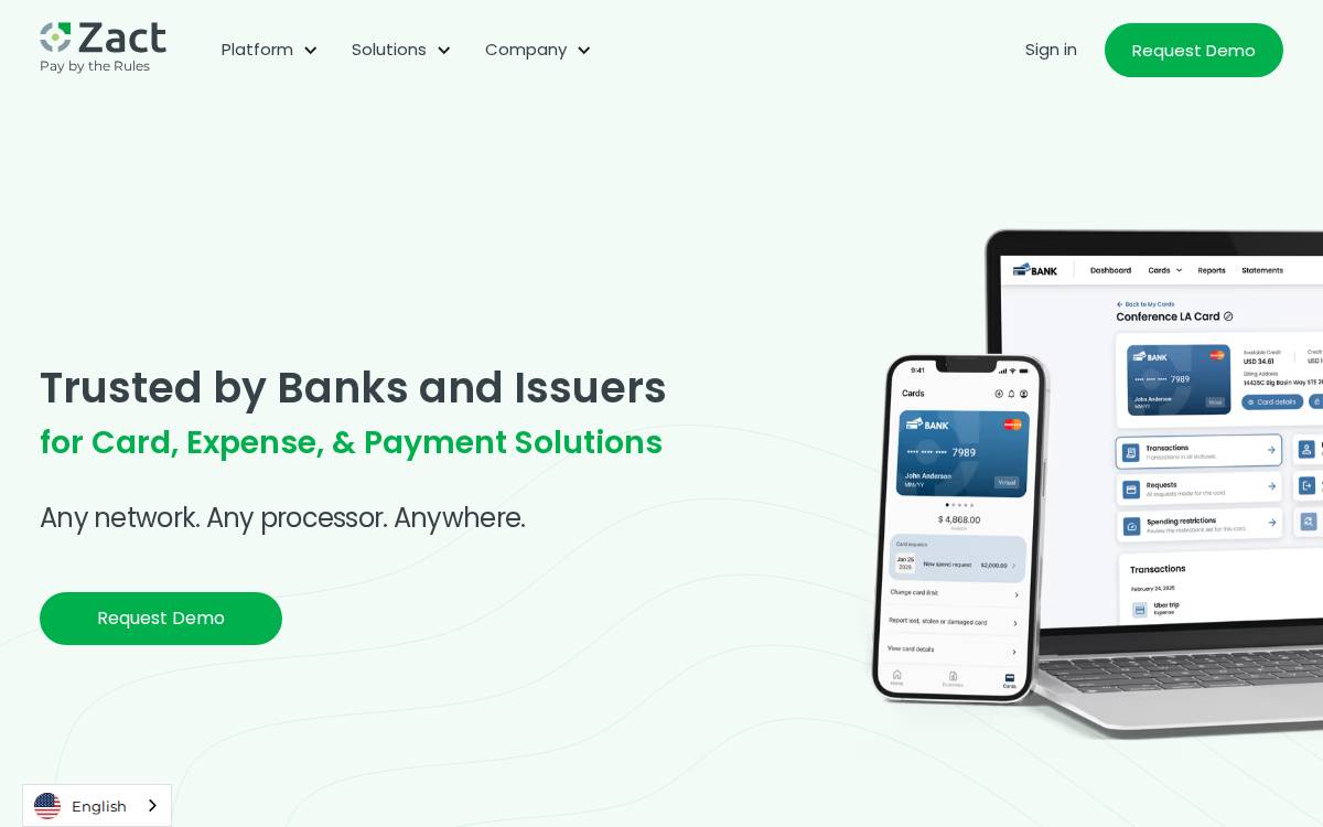 Zact website preview