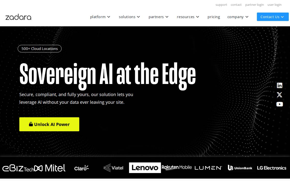Zadara website preview