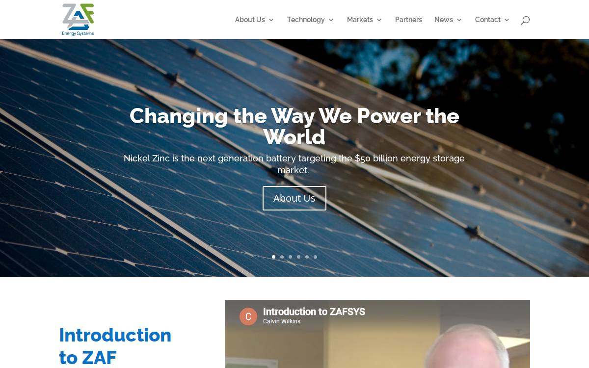 ZAF Energy Systems website preview