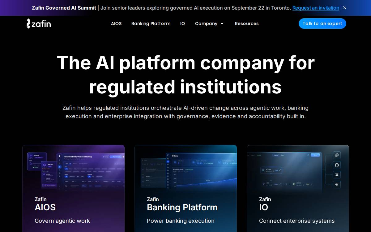 Zafin website preview