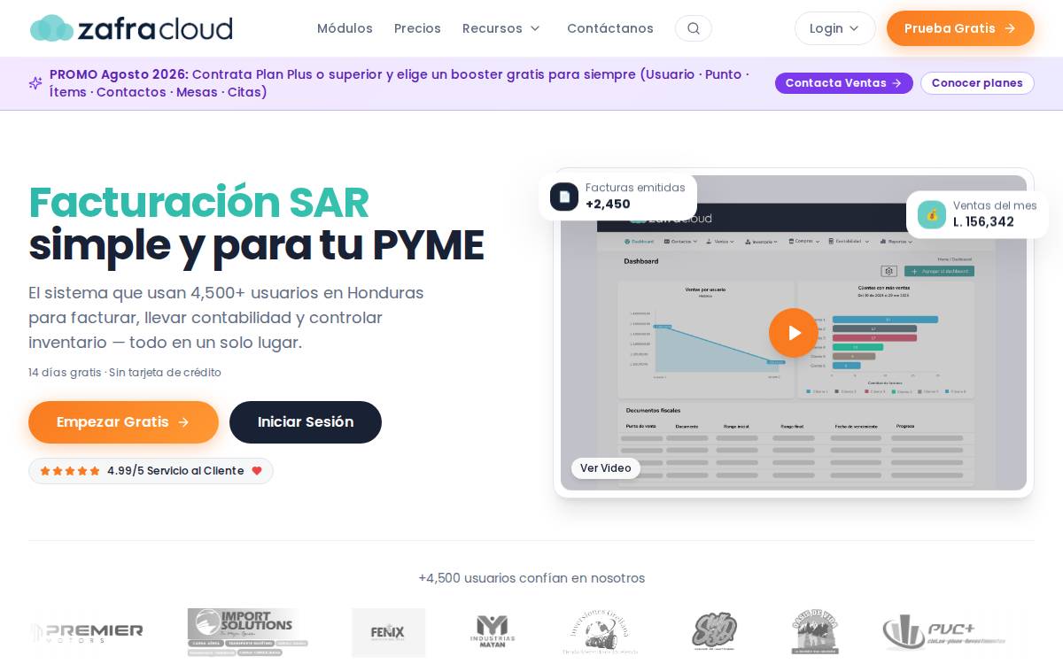Zafra Cloud website preview