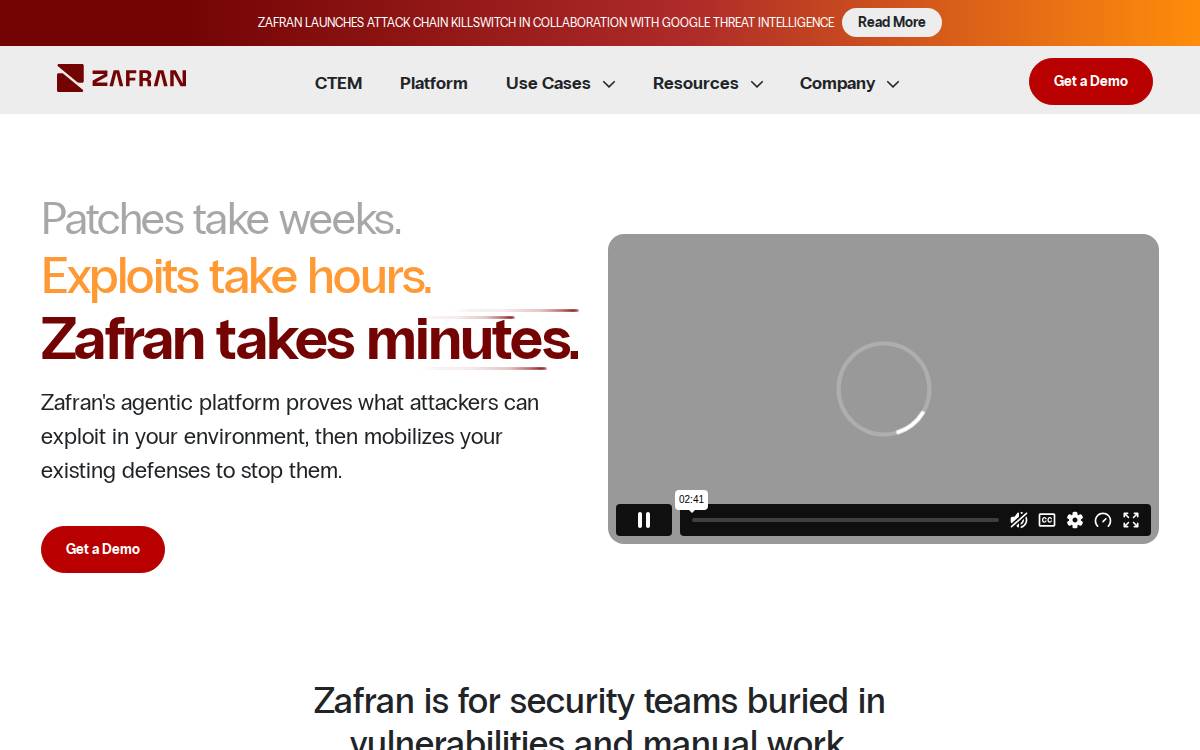Zafran Security website preview