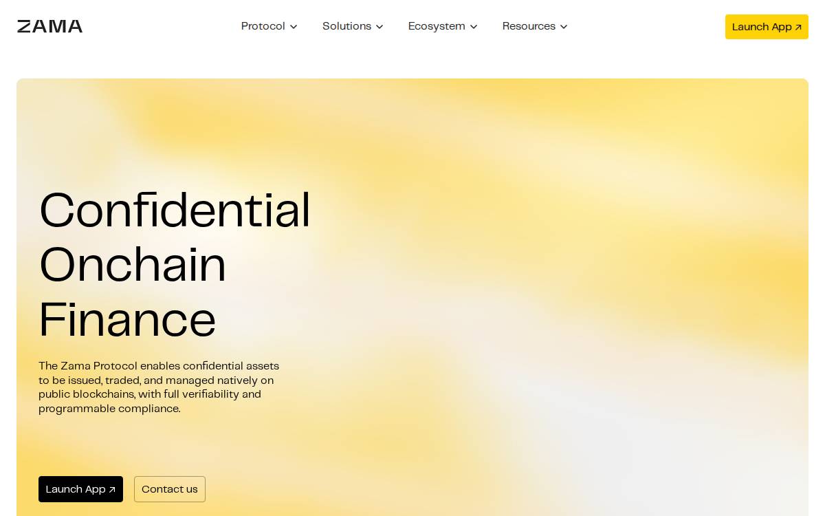 Zama website preview