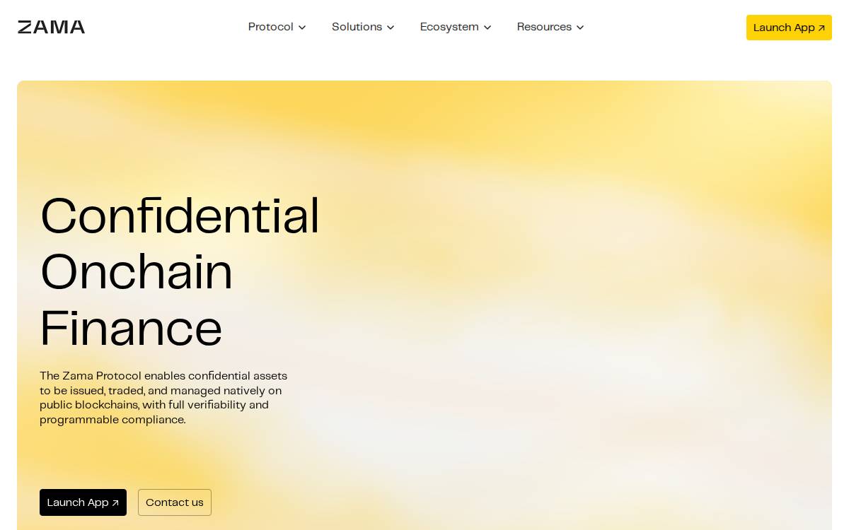 Zama website preview