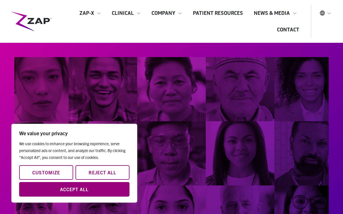 Zap Surgical website preview