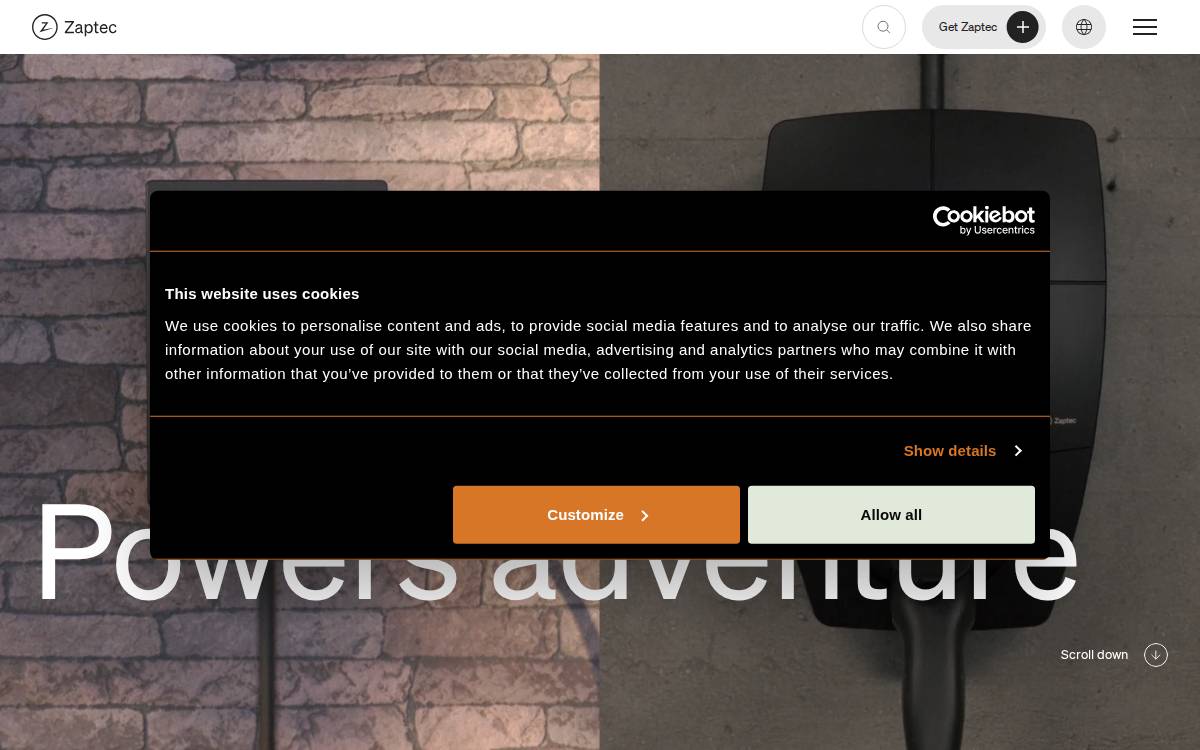 Zaptec website preview