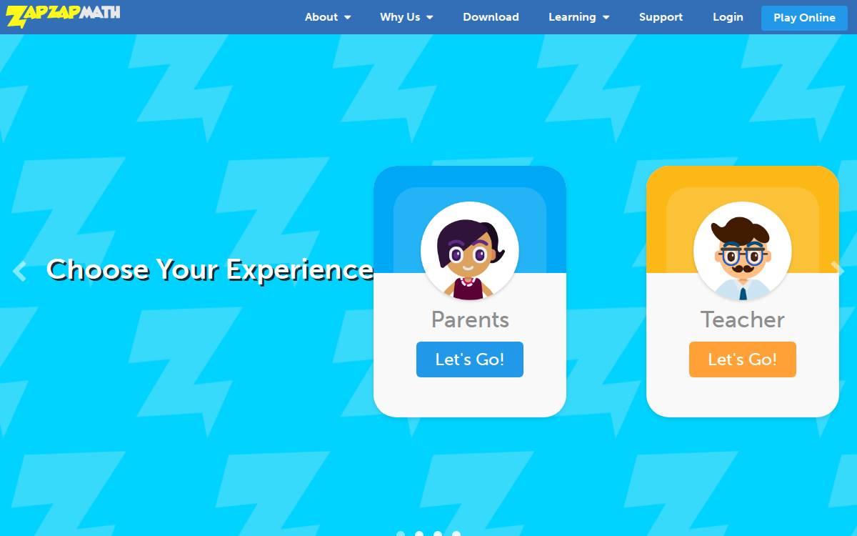 Zapzapmath website preview
