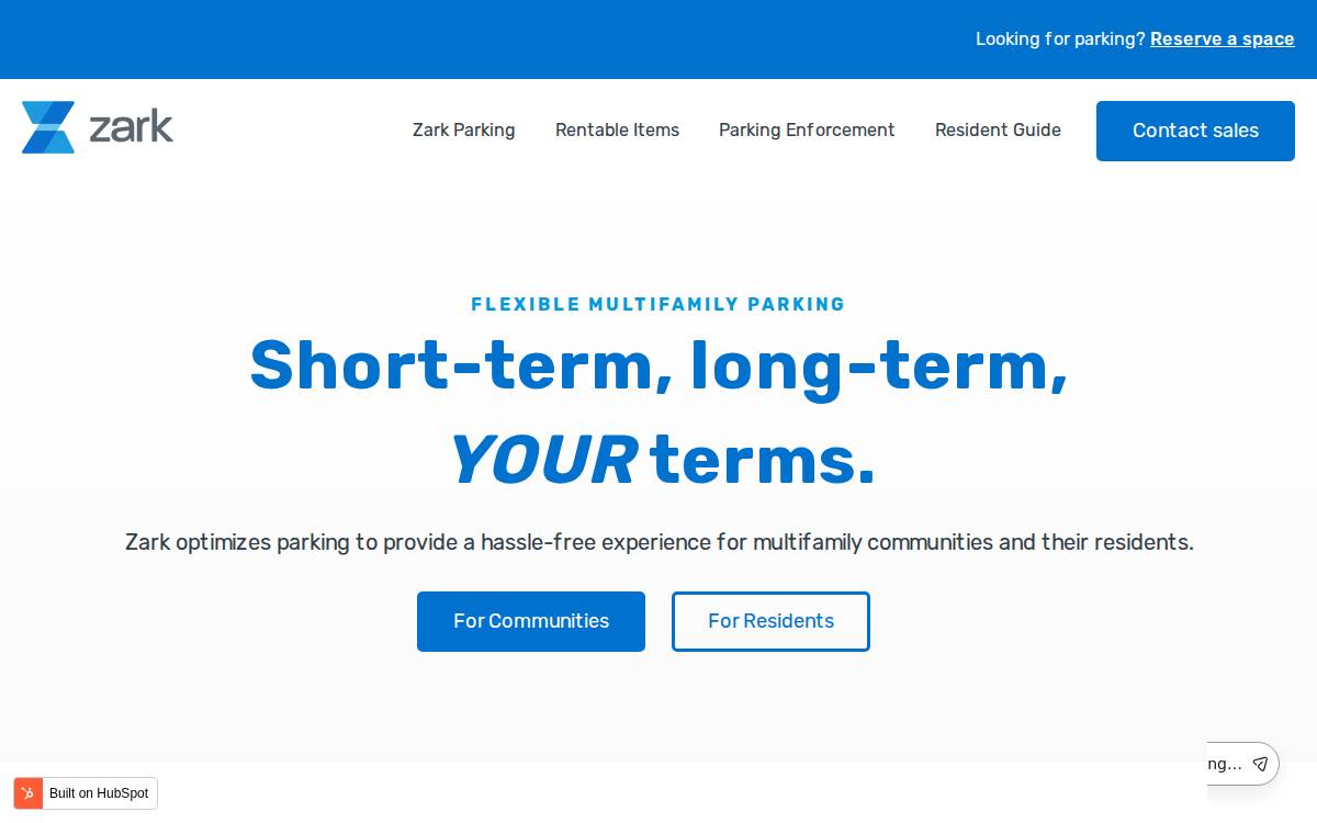 Zark website preview