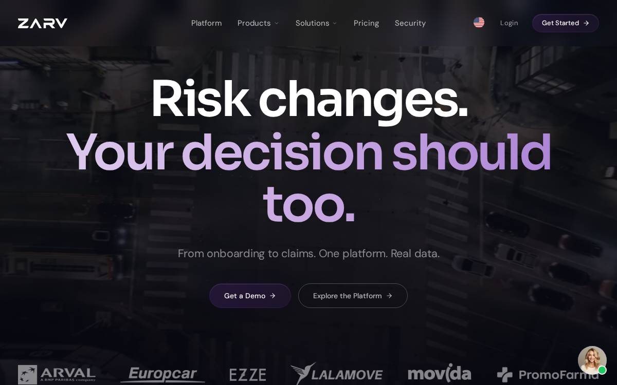 Zarv website preview