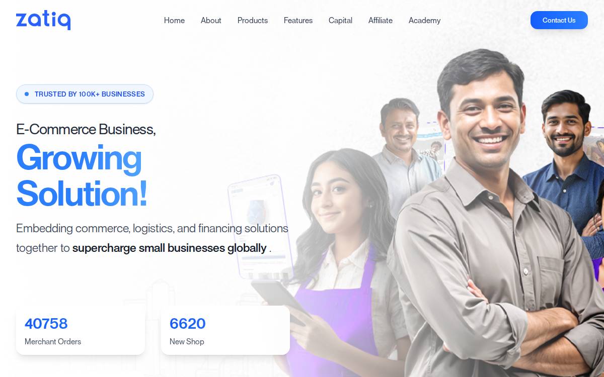 Zatiq website preview