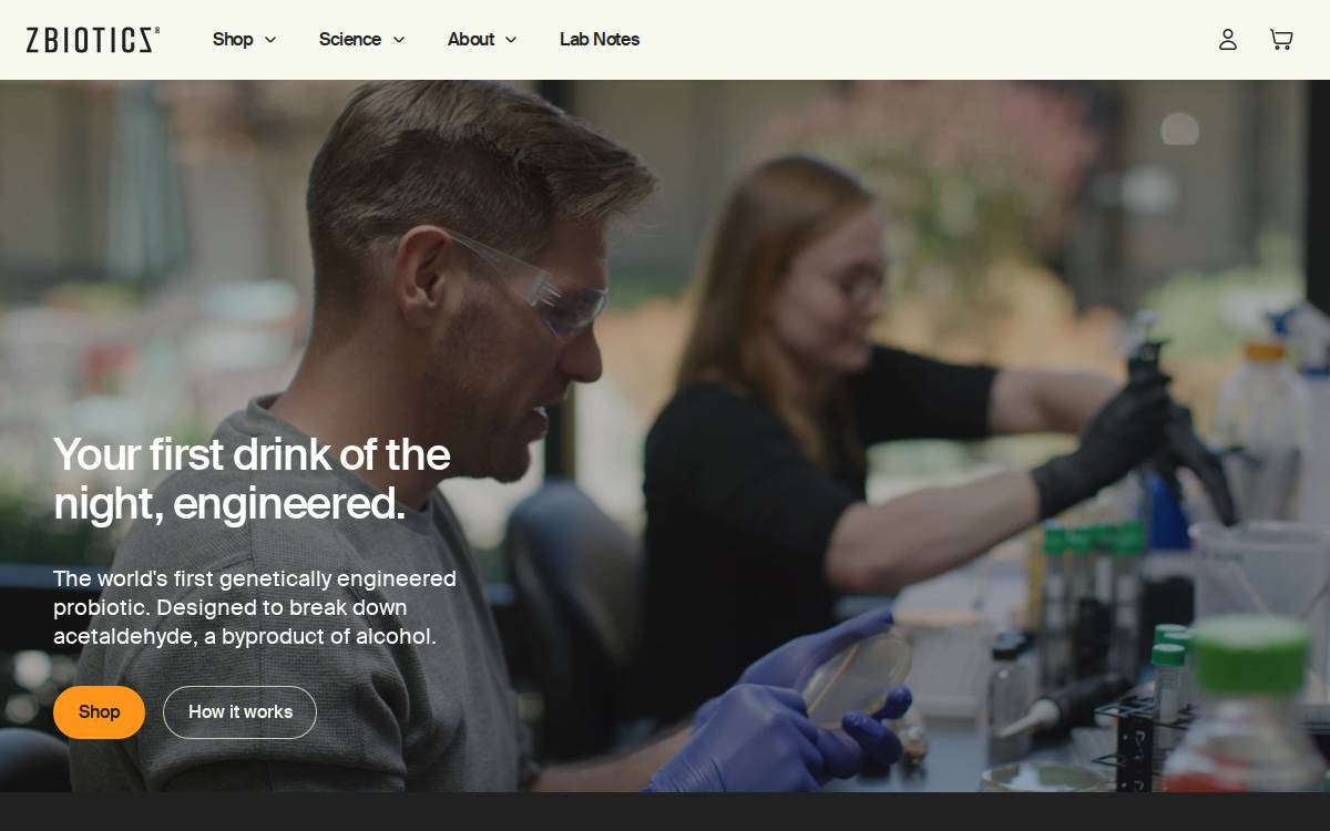 ZBiotics website preview