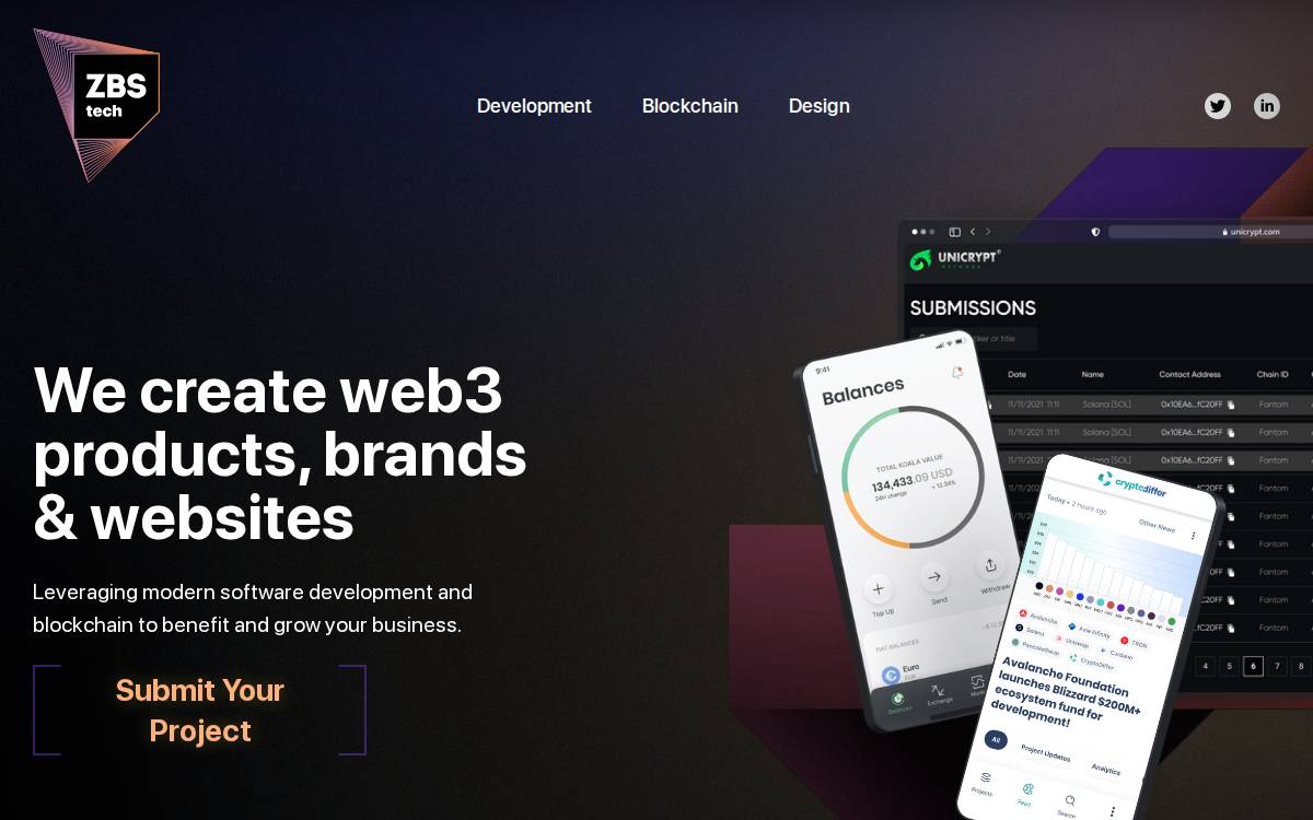 ZBS Tech website preview
