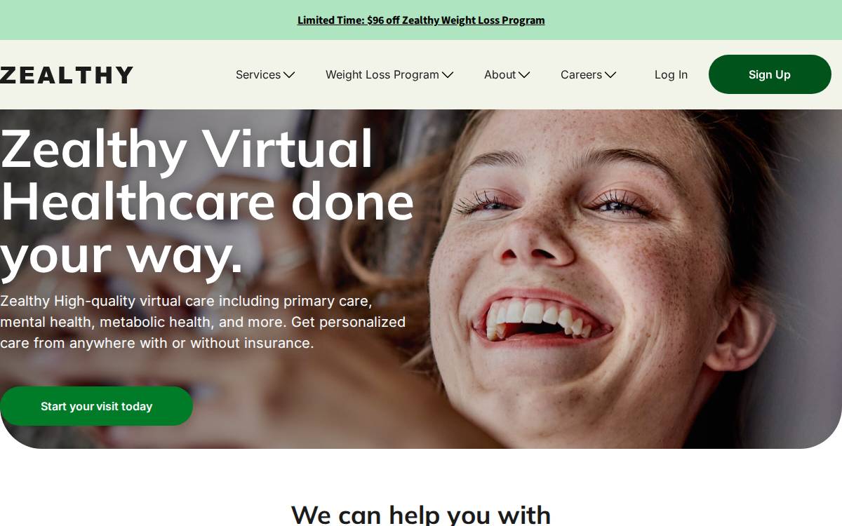 Zealthy website preview