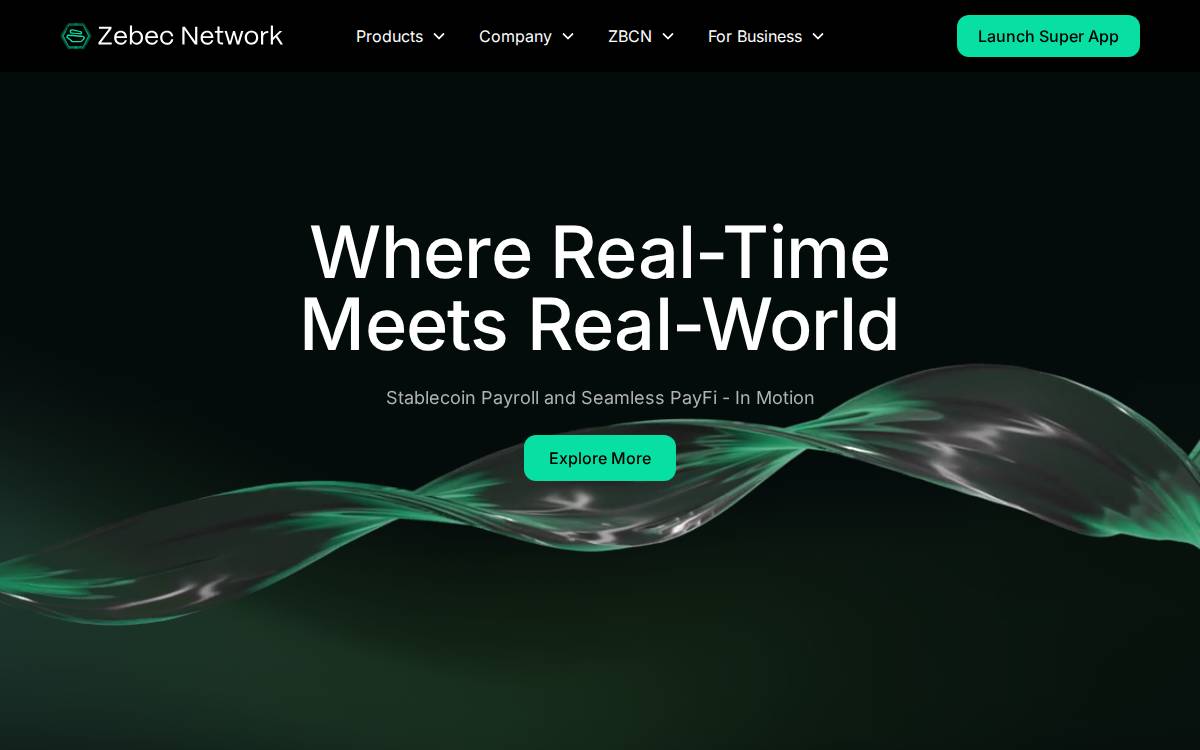 Zebec Network website preview