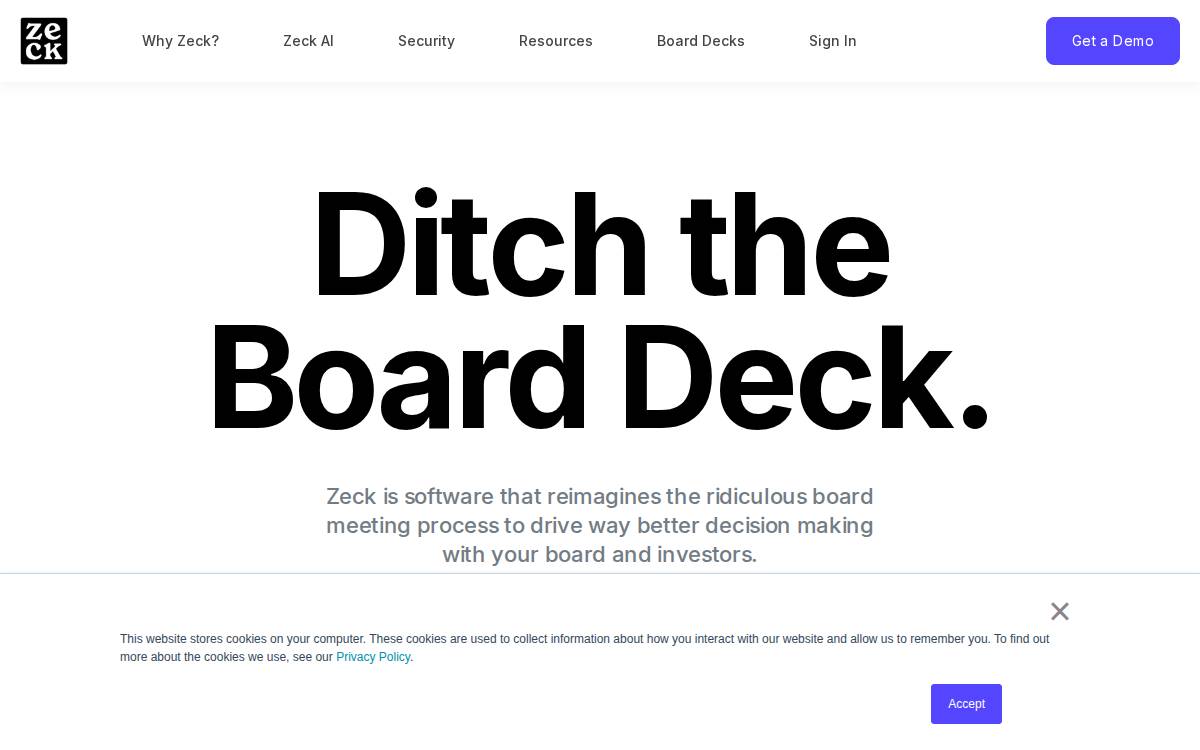Zeck website preview