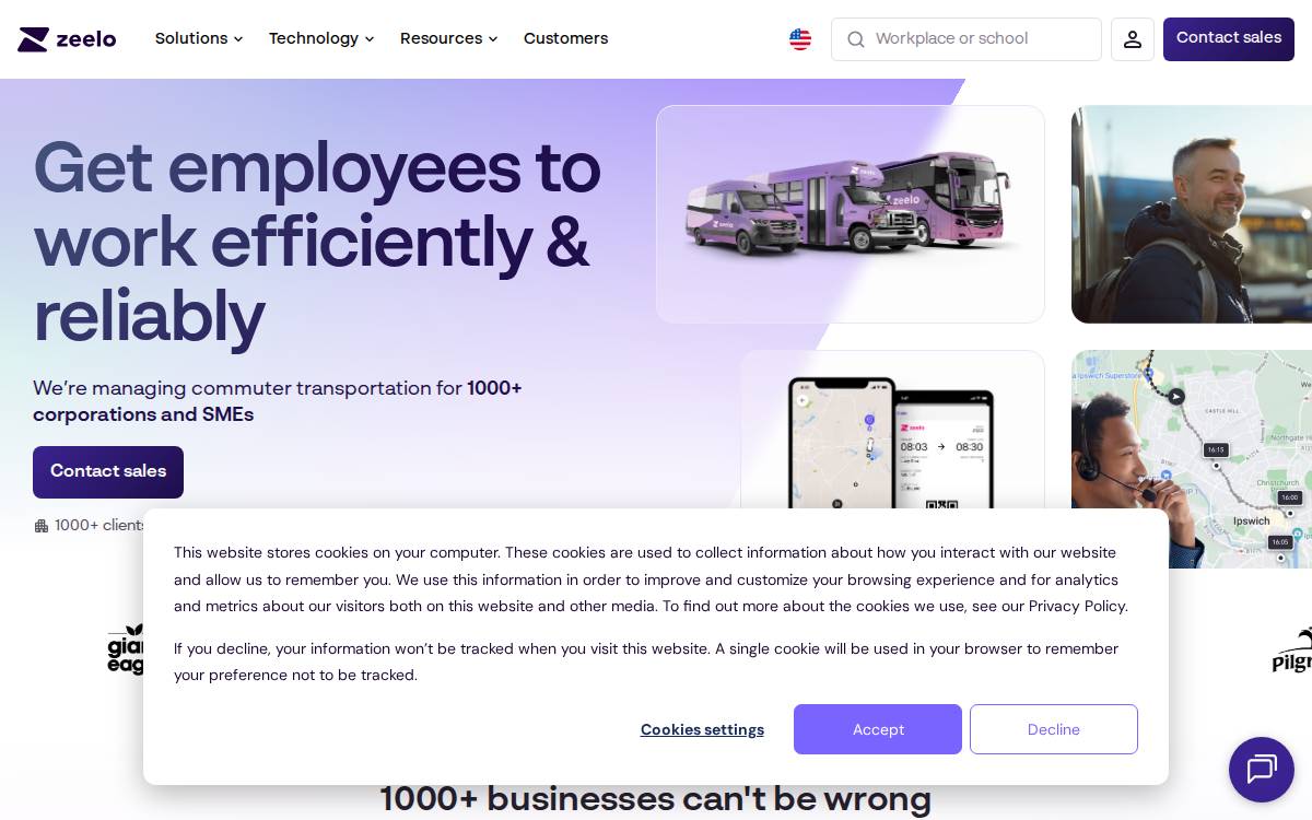 Zeelo website preview