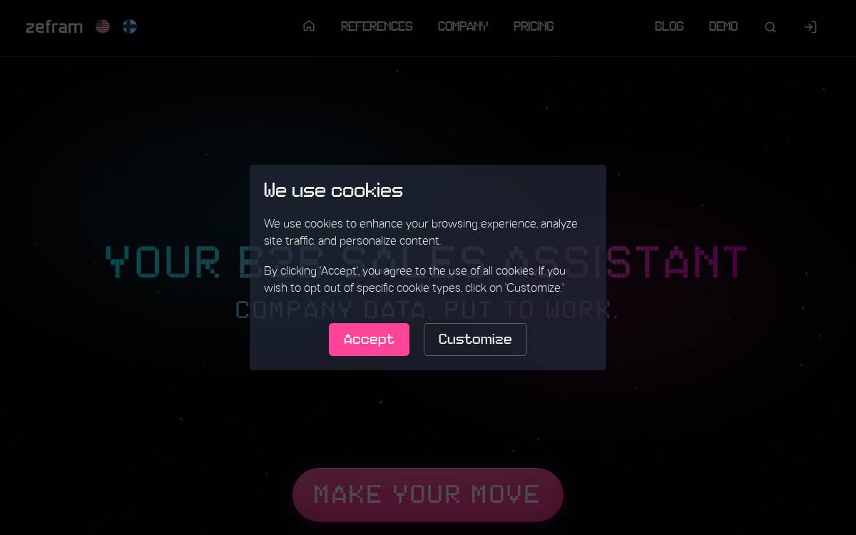 Zefram website preview