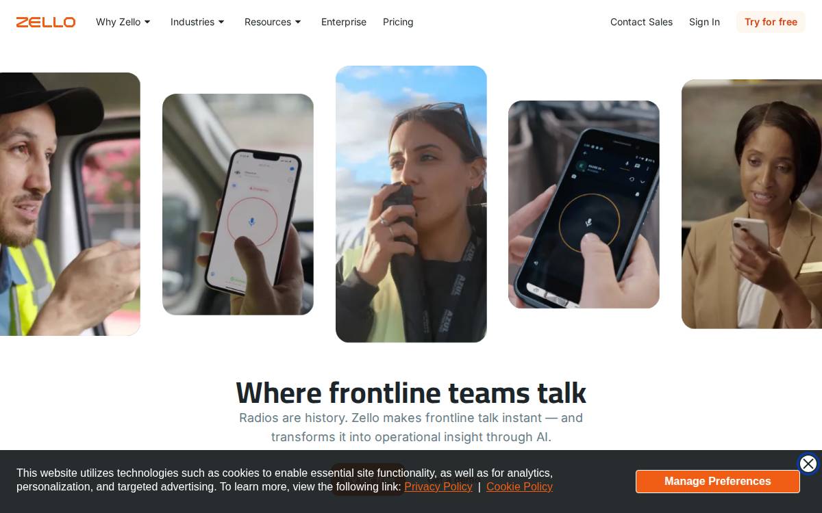 Zello website preview