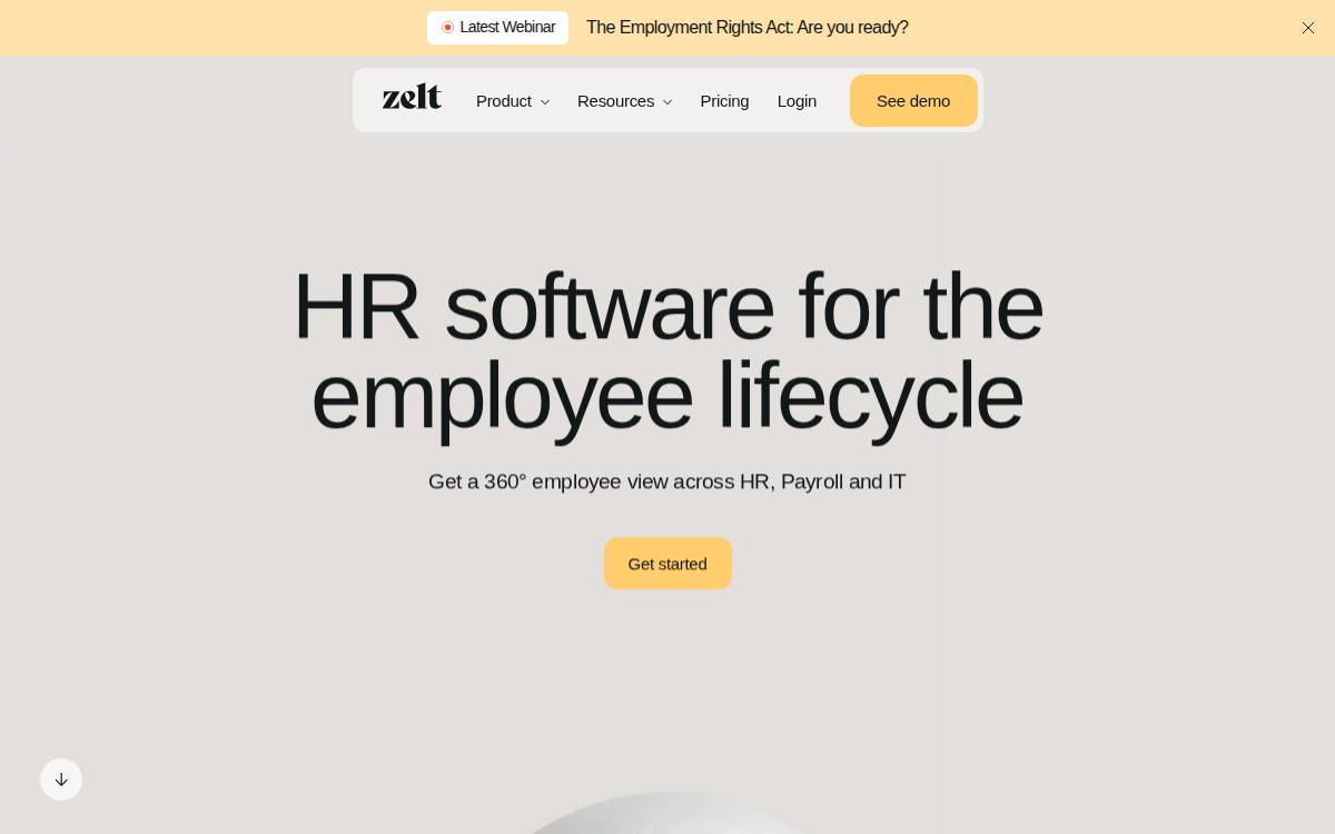 Zelt website preview