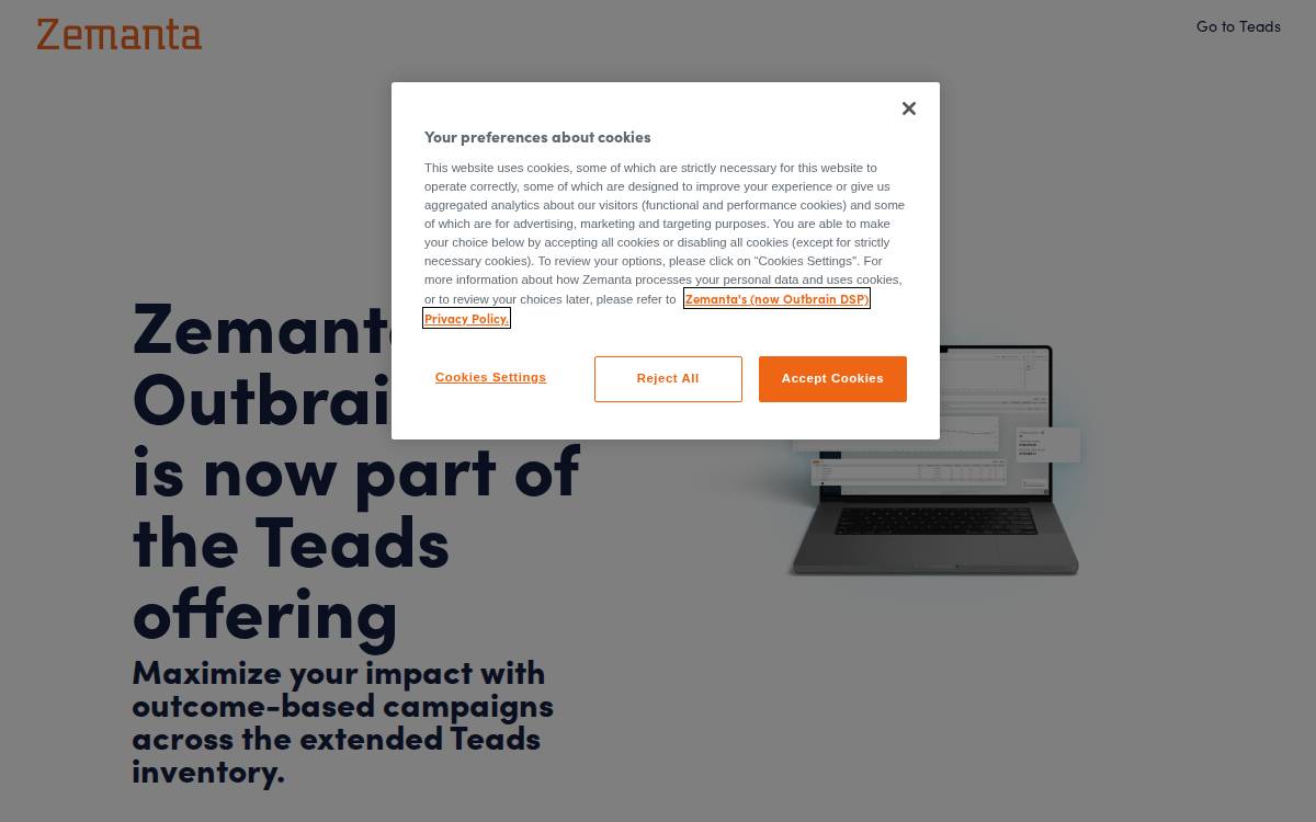 Zemanta website preview