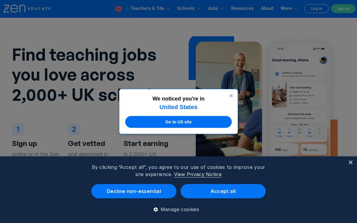 Zen Educate website preview