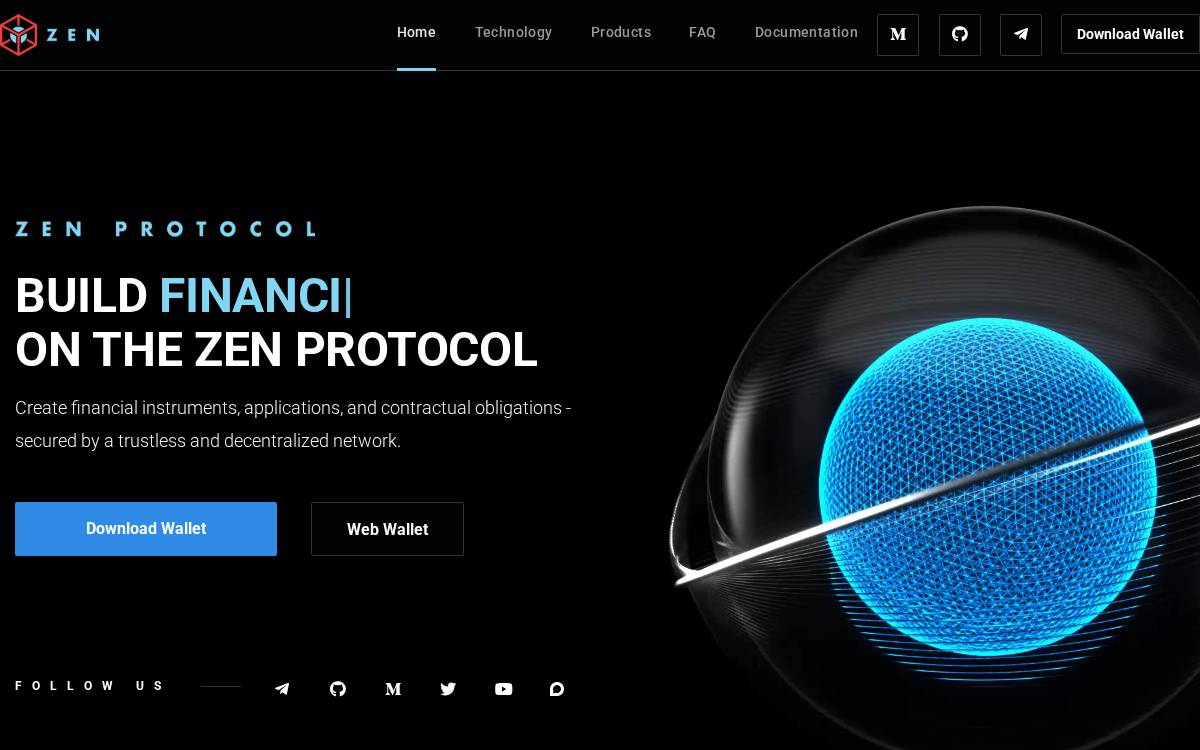 Zen Protocol website preview