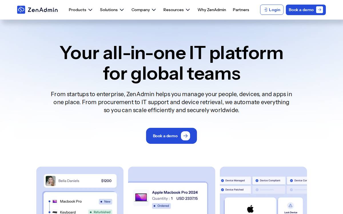 ZenAdmin website preview