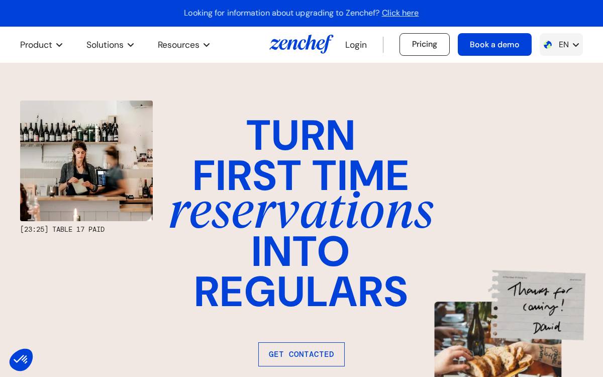 zenchef website preview