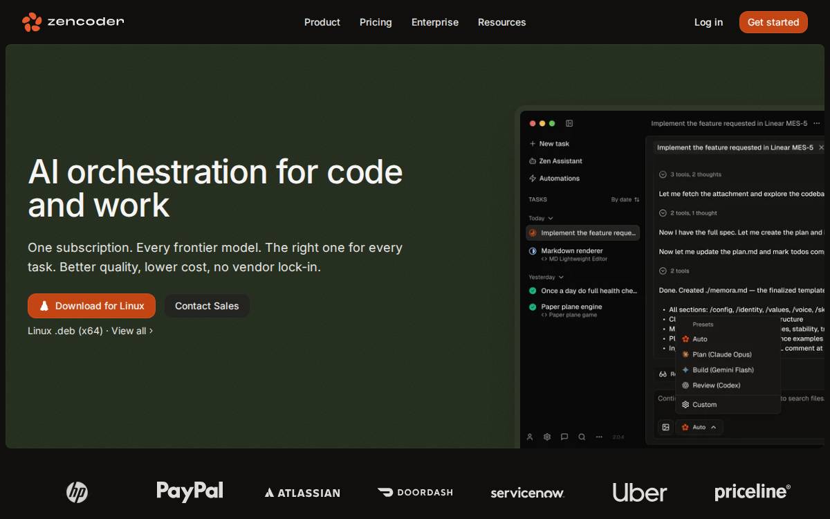 Zencoder website preview