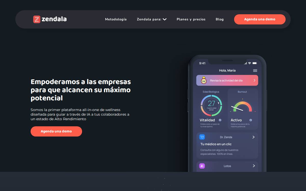 Zenda website preview